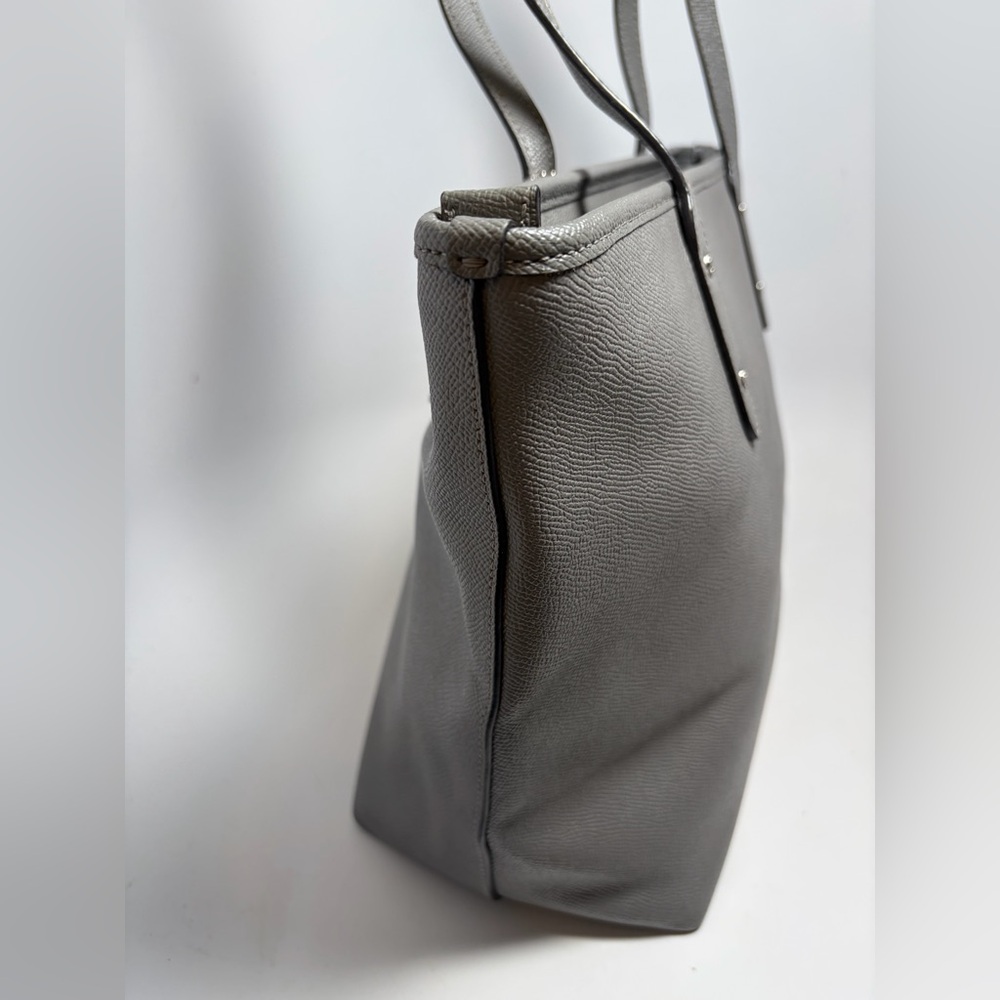 Coach City Zip Tote Grey Crossgrain Leather #58846 Work Bag - Picture 7 of 11